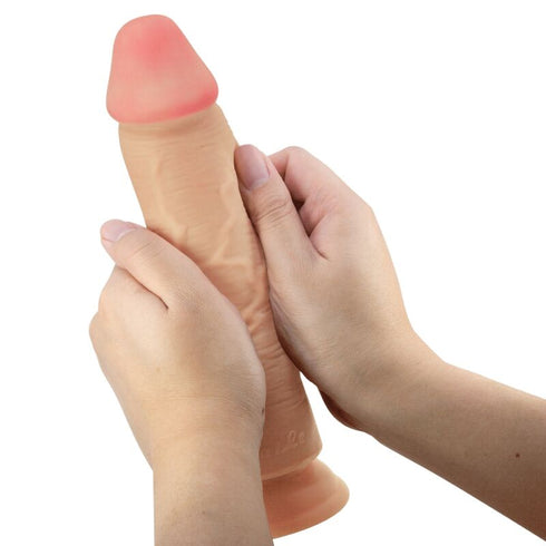 Pretty Love - Sliding Skin Series Realistic Dildo With Sliding Skin Suction Cup Flesh 23.4 Cm