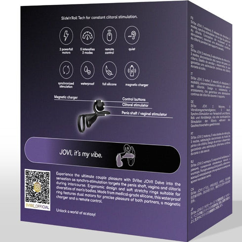 Snail Vibe - Jovi Couples Ring Remote Control Black