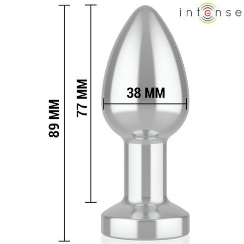 Intense - Vibrating Metal Anal Plug With Led Lights And ReMote Control - Size m